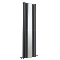 Revive Mirror Vertical Designer Anthracite Double Panel Radiator | HLA79