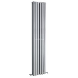 Revive Vertical Designer High Gloss Silver Double Panel Radiator | HLS87