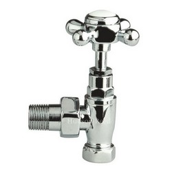 Hudson Reed Victorian Chrome Crosshead Radiator Valves Angled | HT300