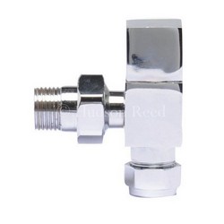 Hudson Reed Square Chrome Modern Radiator Valves - Angled | HT324