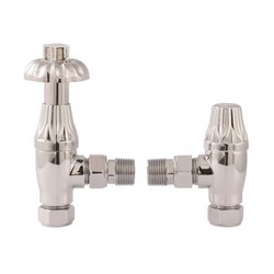 Hudson Reed Antique Chrome Radiator Valves Angled | RV007