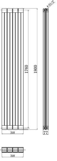 Rapture Designer Radiator - High Gloss Black - HLB58