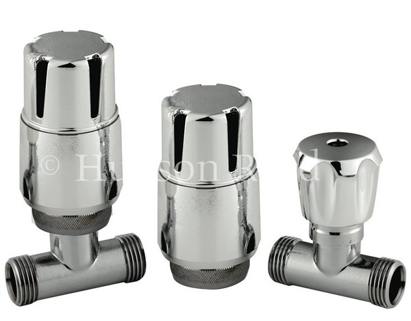 Hudson Reed Chrome Thermostatic Radiator Valves Straight | HT325