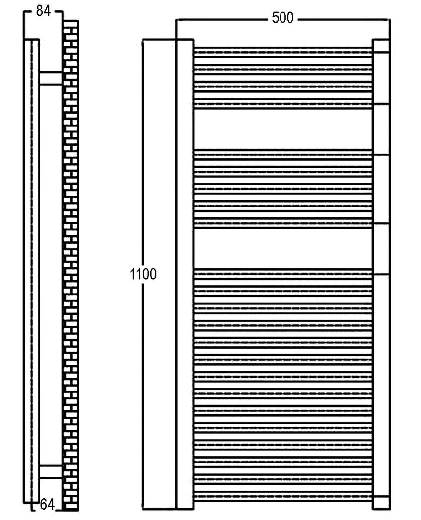 Premier Tall Chrome Straight Ladder Rail Towel Radiator | MTY065