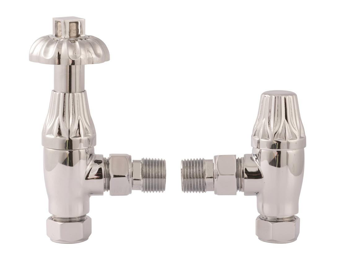 Hudson Reed Antique Chrome Radiator Valves Angled | RV007