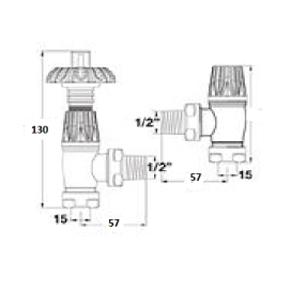 Hudson Reed Antique Chrome Radiator Valves Angled | RV007