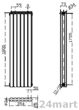 HLA77 Vertical Radiator